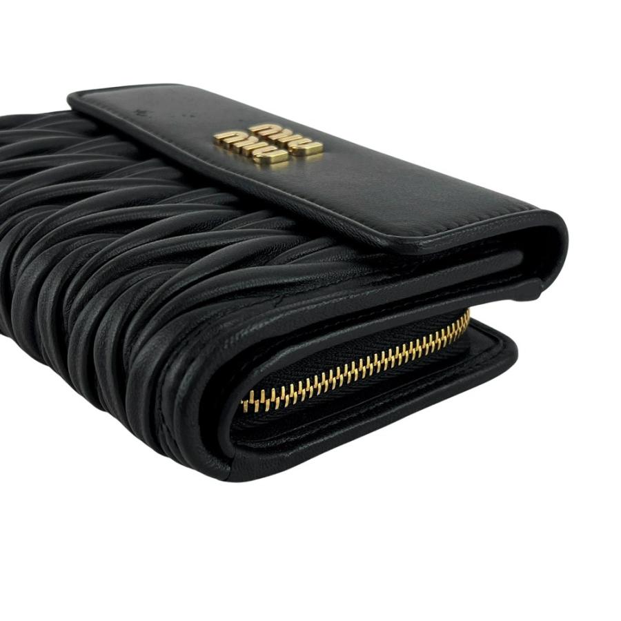 ミュウミュウ ■美品■ マテラッセ 二つ折り財布 財布 ウォレット レザー ブラック 箱【603648】9 |  | 03