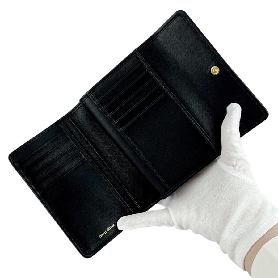 ミュウミュウ ■美品■ マテラッセ 二つ折り財布 財布 ウォレット レザー ブラック 箱【603648】9 |  | 06