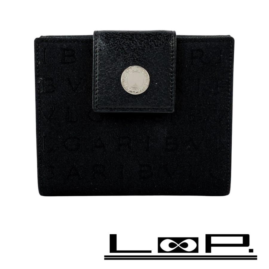 ブルガリ ■新同■ 二つ折り財布 ウォレット キャンバス ブラック レッド 箱 【606175】9 | 