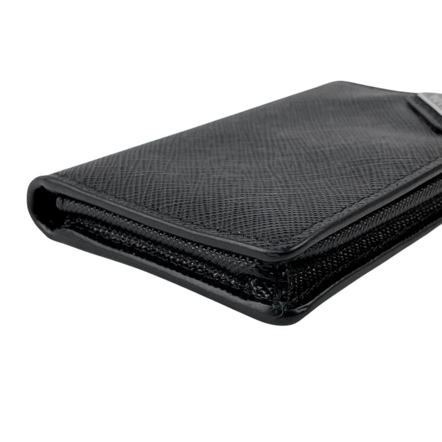 プラダ ■美品■ トライアングルロゴ カードケース パスケース サフィアーノ ブラック 2MC105 QHH F0002 【606182】9 プラダ □美品□ トライアングルロゴ カードケース パスケース