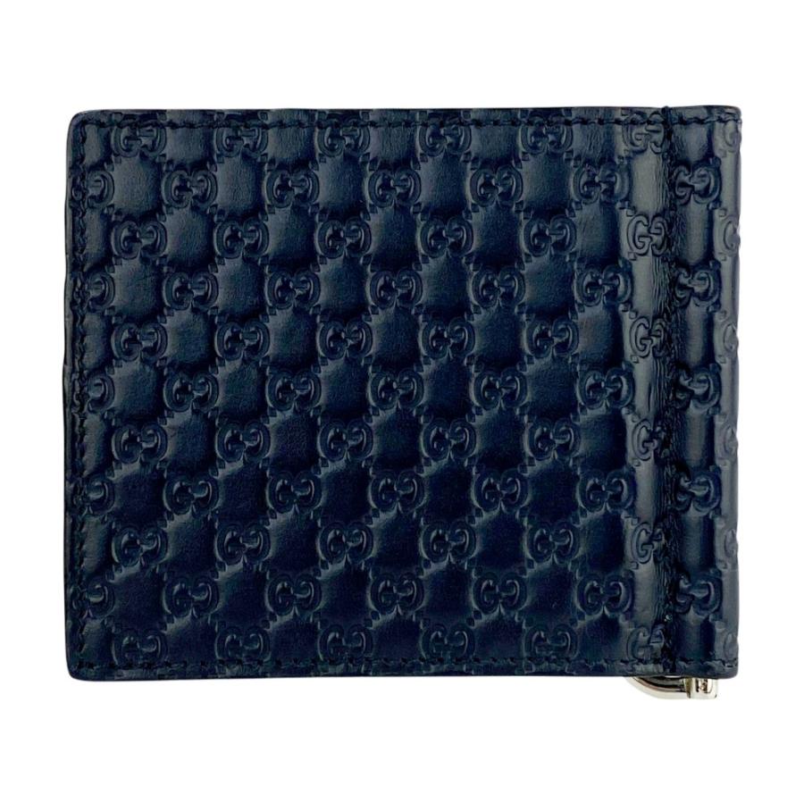 グッチ ■美品■ マイクロ グッチ シマ マネークリップ 二つ折り 財布 レザー ネイビー 544478 箱 【610585】8 |  | 01