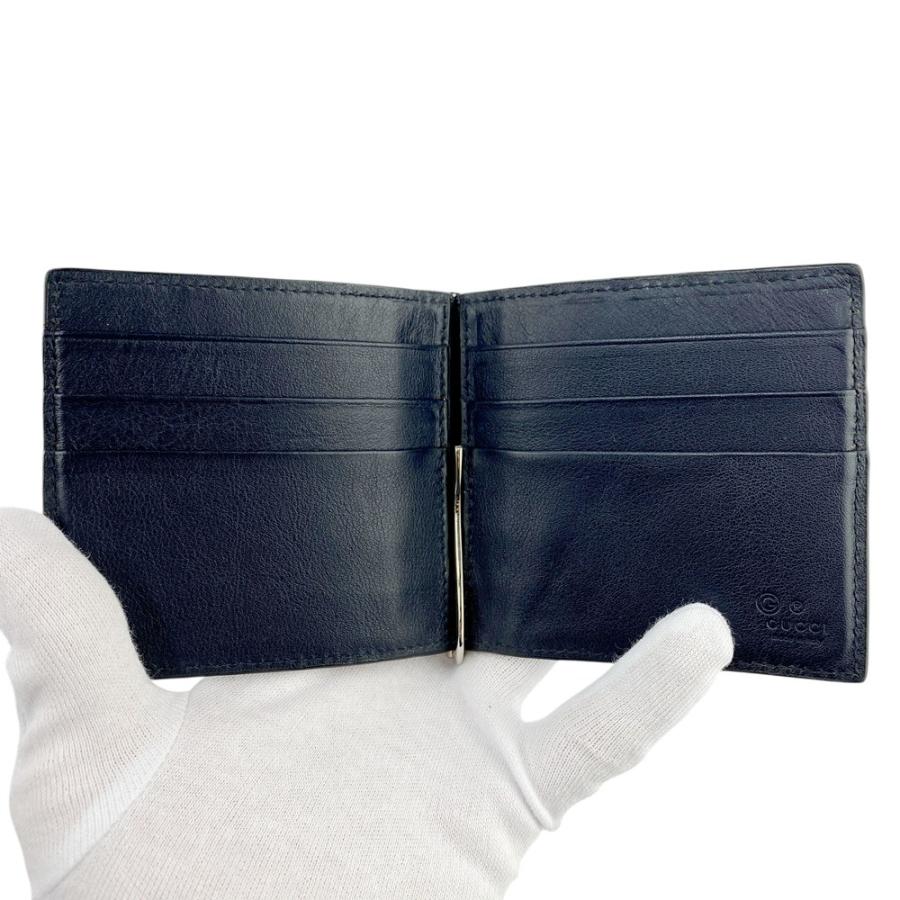 グッチ ■美品■ マイクロ グッチ シマ マネークリップ 二つ折り 財布 レザー ネイビー 544478 箱 【610585】8 |  | 06