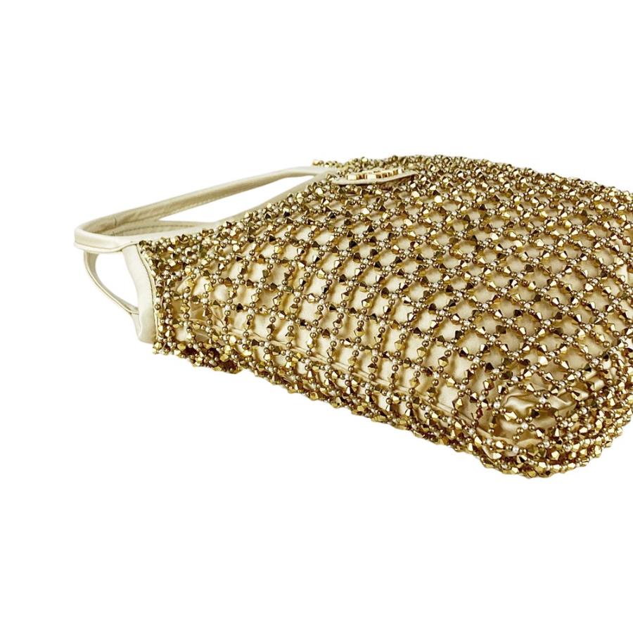 ミュウミュウ ■新同■ チェーン 2WAY ハンド ショルダーバッグ カバン シルク ビーズ ベージュ 箱 【613746】13 |  | 02