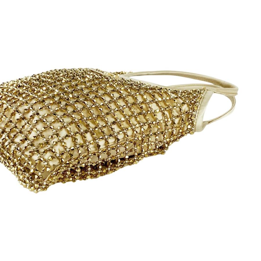 ミュウミュウ ■新同■ チェーン 2WAY ハンド ショルダーバッグ カバン シルク ビーズ ベージュ 箱 【613746】13 |  | 03