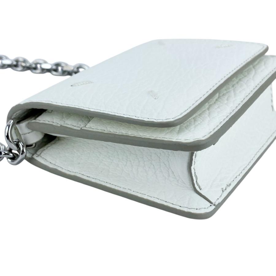 マルジェラ ■未使用■ チェーン ウォレット コンパクト 財布 小銭入れ ショルダー 4ステッチ レザー ホワイト 56UI0148 箱 【616891】5 |  | 02