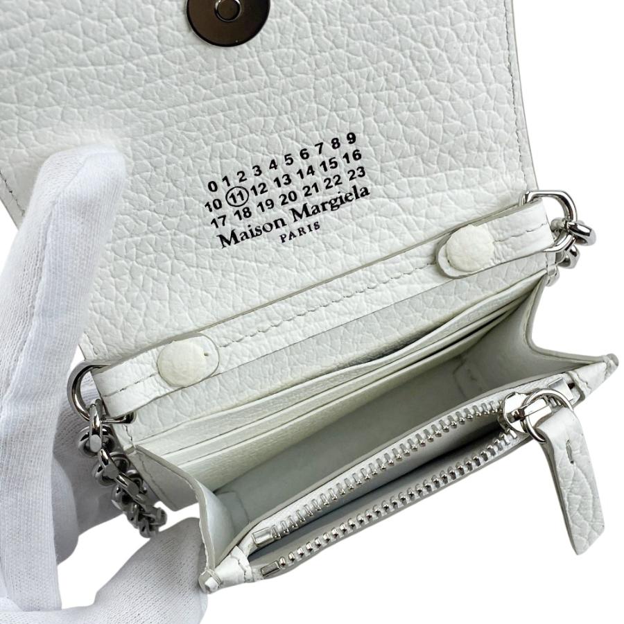 マルジェラ ■未使用■ チェーン ウォレット コンパクト 財布 小銭入れ ショルダー 4ステッチ レザー ホワイト 56UI0148 箱 【616891】5 |  | 06