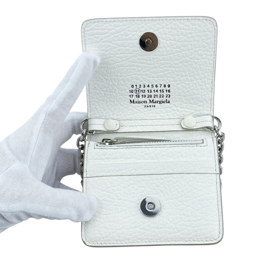 マルジェラ ■未使用■ チェーン ウォレット コンパクト 財布 小銭入れ ショルダー 4ステッチ レザー ホワイト 56UI0148 箱 【616891】5 |  | 07