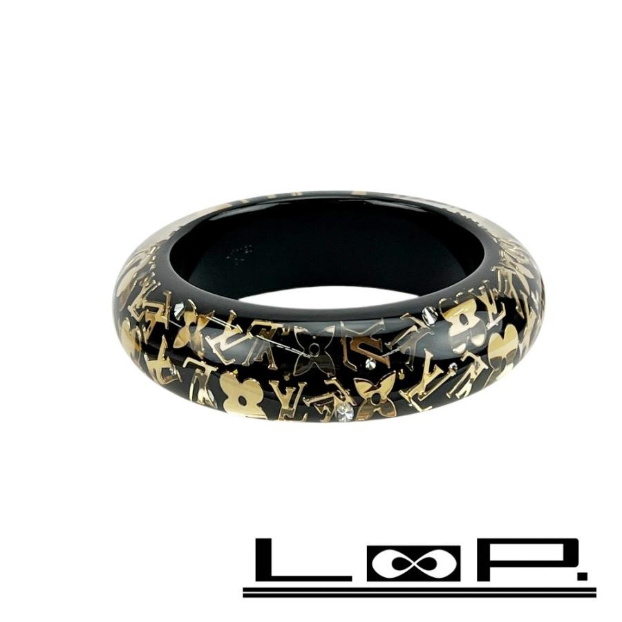 ルイヴィトン ■未使用■ ブラスレ アンクルーションGM S+ バングル アクセサリー GP ゴールド ブラック M66254 【618024】5 | 