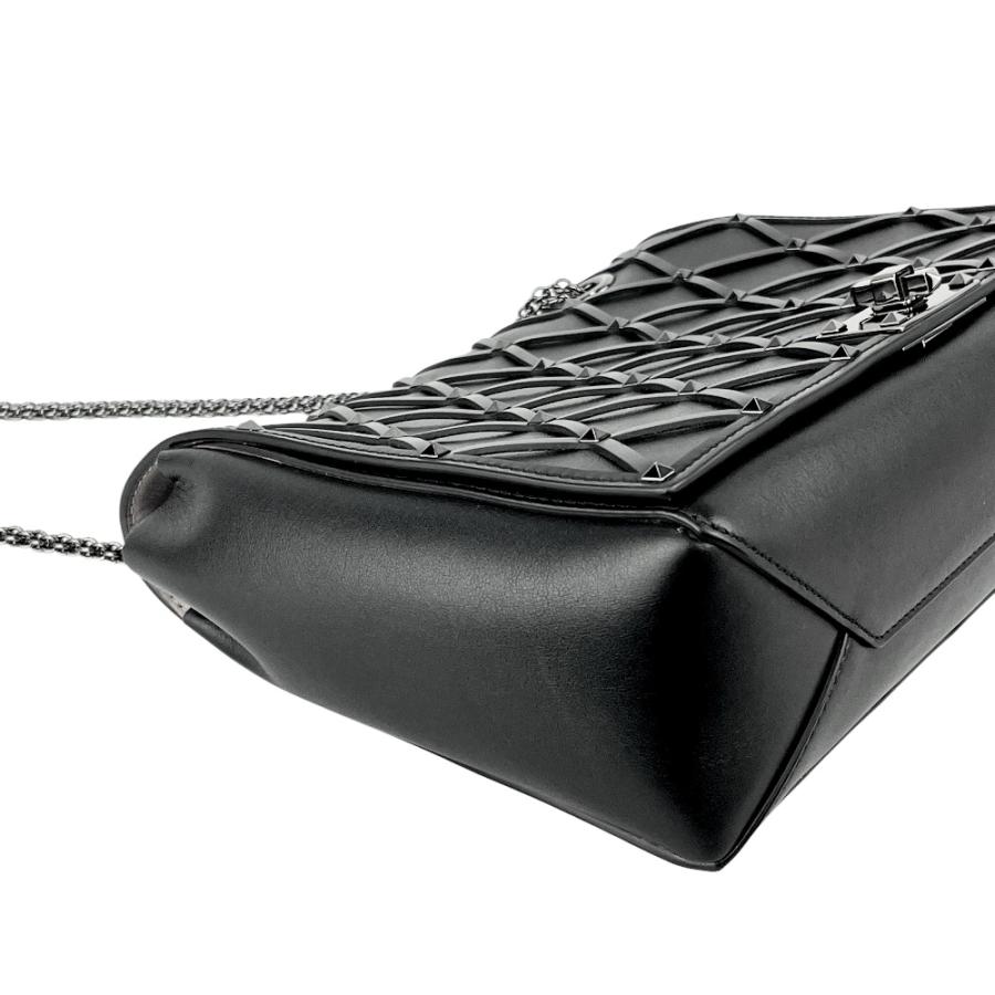 ヴァレンティノ ■未使用■ ショルダー バッグ チェーン スタッズ カバン レザー ブラック 【618048】5 |  | 02
