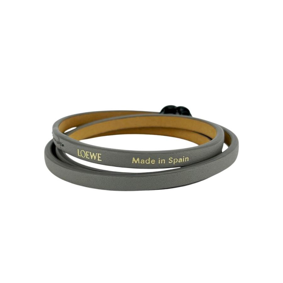 ロエベ ■未使用■ スナ フジタ ツイスト バングル 三連 ブレスレット アクセサリー クマ グレー レザー 箱 【618154】11 |  | 03