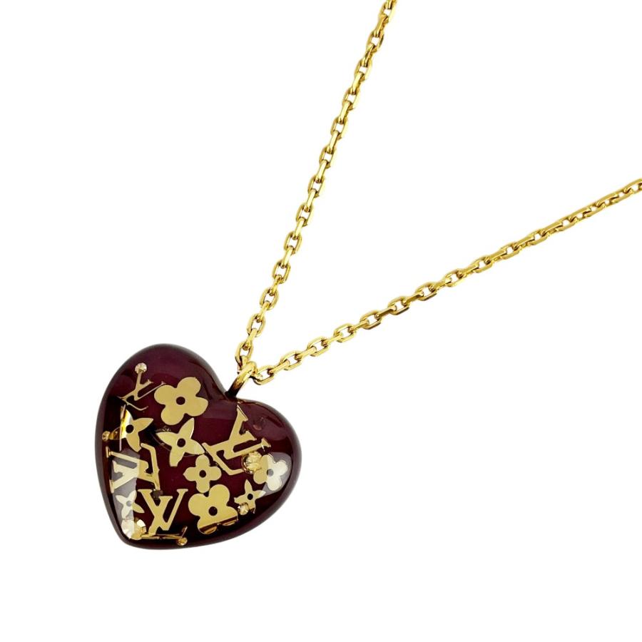 ルイヴィトン ■新同■55cm■ パンタンティフ クール アンクルージョン ネックレス ハート GP ゴールド パープル M66294 箱 【618161】5 |  | 01