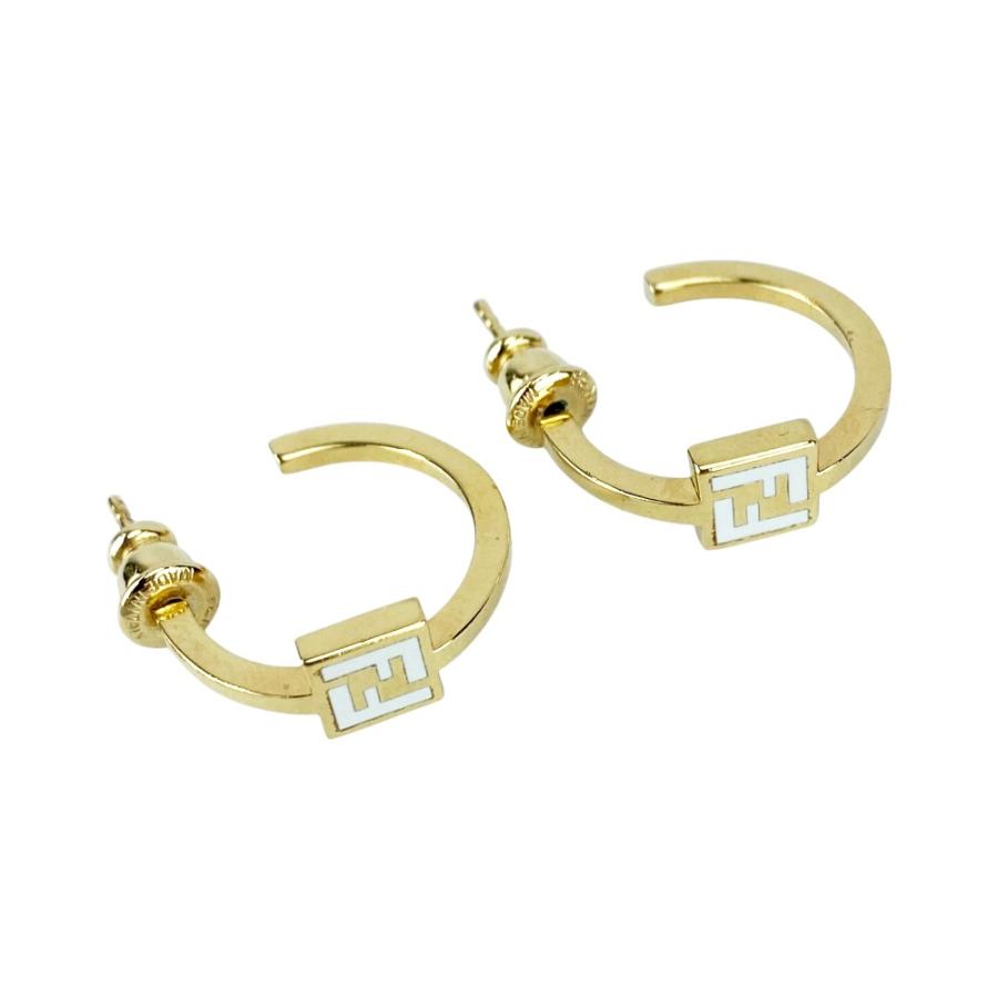 フェンディ ■美品■ フープピアス アクセサリー GP ゴールド ホワイト 【618963】13 |  | 01