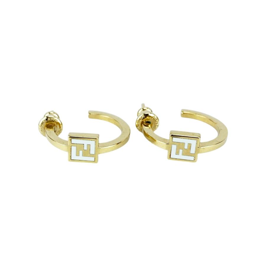 フェンディ ■美品■ フープピアス アクセサリー GP ゴールド ホワイト 【618963】13 |  | 02