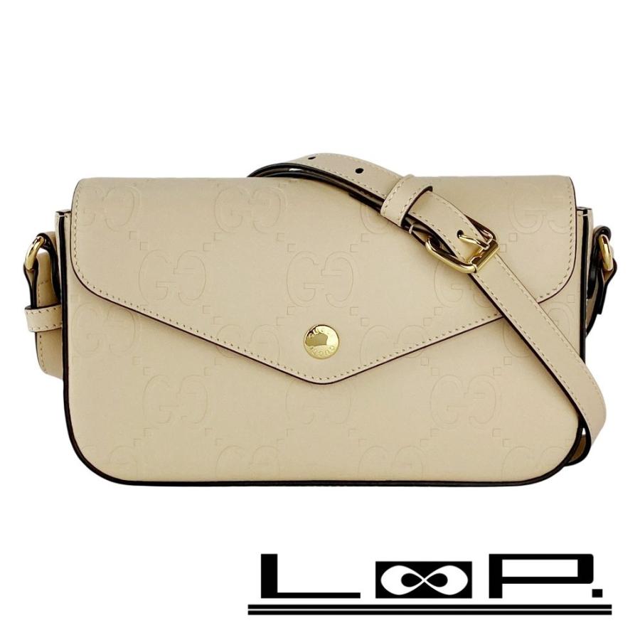グッチ ■新品■ GG スーパーミニショルダー バッグ カバン レザー ベージュ 箱 【621314】13 | 
