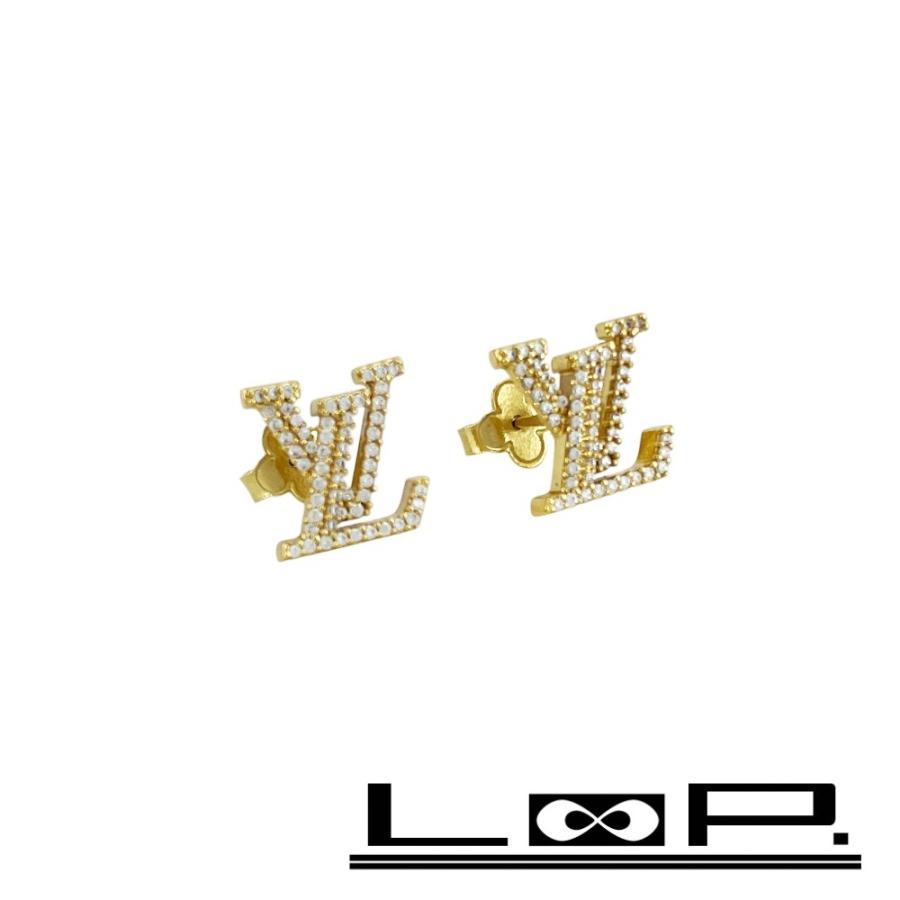 ルイヴィトン ■新同■ アイコニック ストラス ピアス アクセサリー ラインストーン GP ゴールド M00609【621482】5 | 