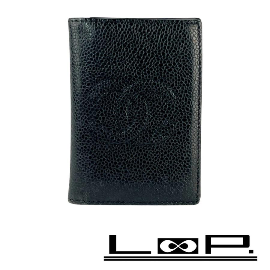 シャネル ■中古■ カードケース パスケース 二つ折り キャビアスキン ブラック 【622717】8 | 