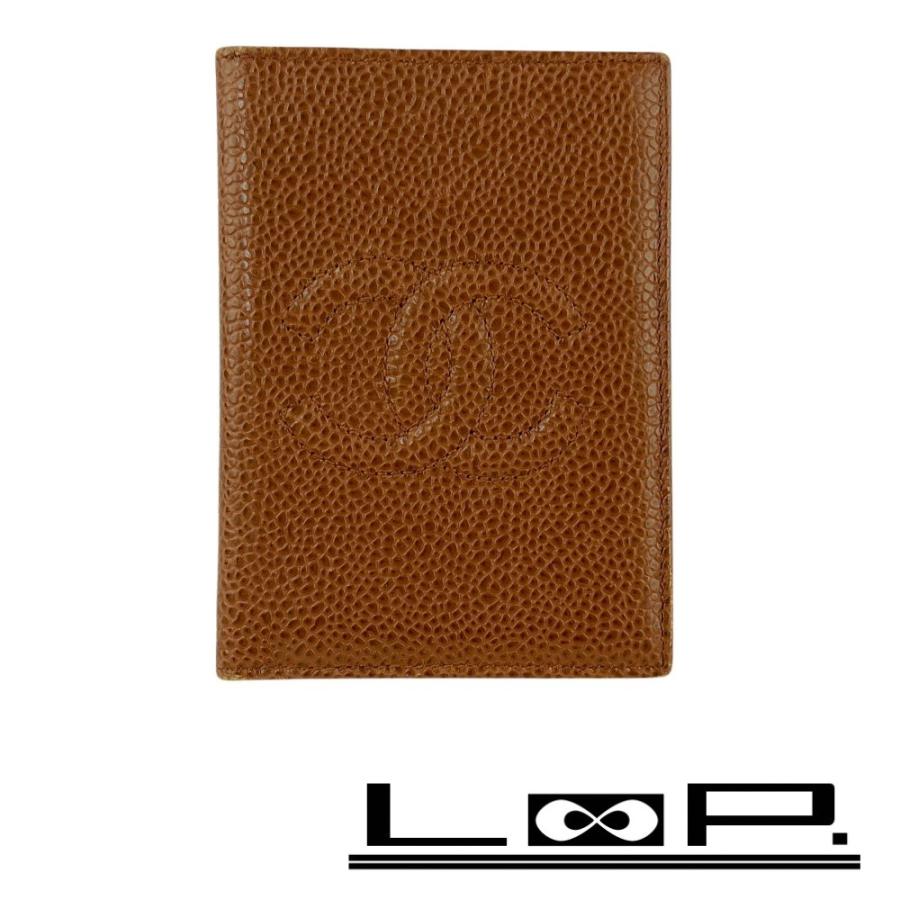 シャネル ■中古■ カードケース パスケース 二つ折り キャビアスキン ブラウン 【622724】8 | 