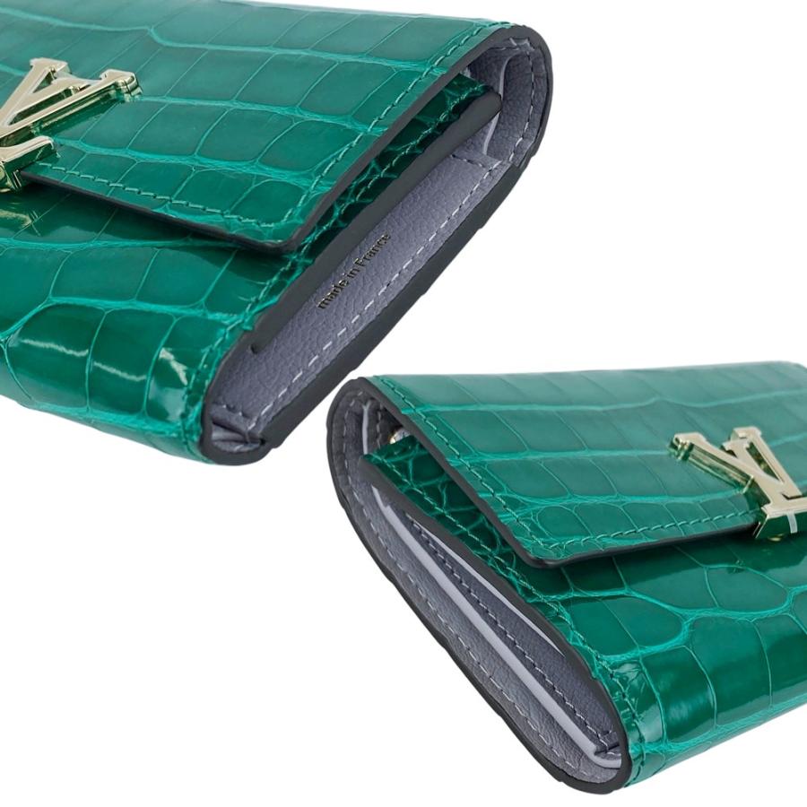 ルイヴィトン ■未使用■IC■ ポルトフォイユ カプシーヌ コンパクト ウォレット 三つ折り 財布 クロコ グリーン 箱 【622816】11 |  | 02