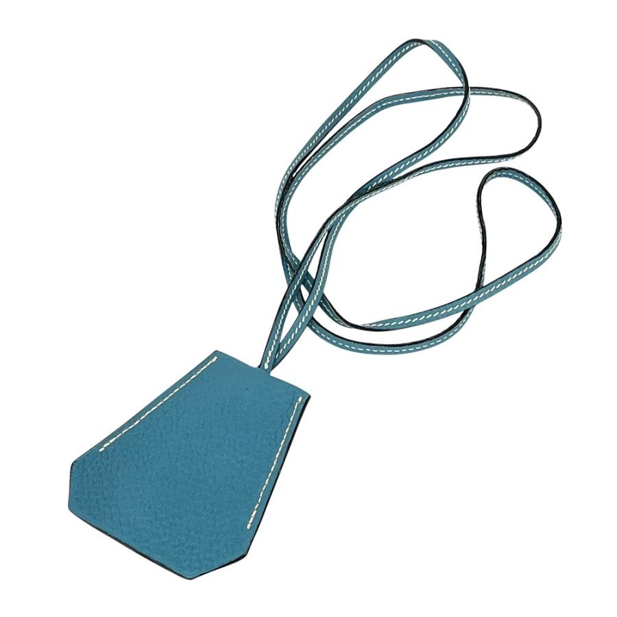 エルメス ■中古■ クロシェット ネックレス キーリング レザー ライトブルー □D刻 【623745】13 |  | 01