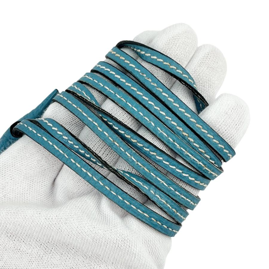 エルメス ■中古■ クロシェット ネックレス キーリング レザー ライトブルー □D刻 【623745】13 |  | 05