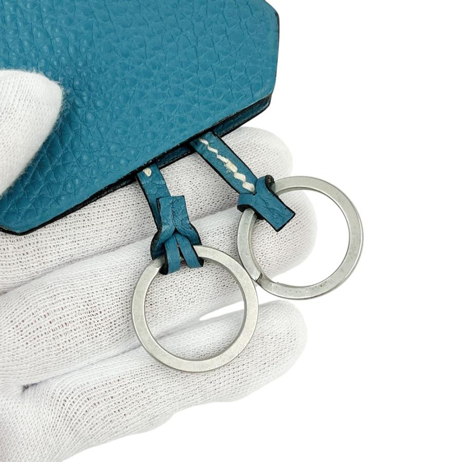 エルメス ■中古■ クロシェット ネックレス キーリング レザー ライトブルー □D刻 【623745】13 |  | 06