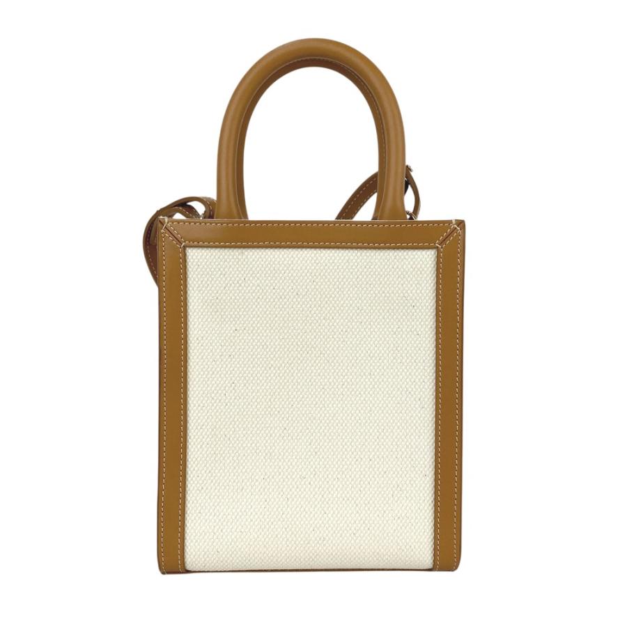 セリーヌ ■新同■ ミニ バーティカル カバ  2WAY ハンド ショルダー レザー キャンバス ベージュ ブラウン 【624353】3 |  | 01