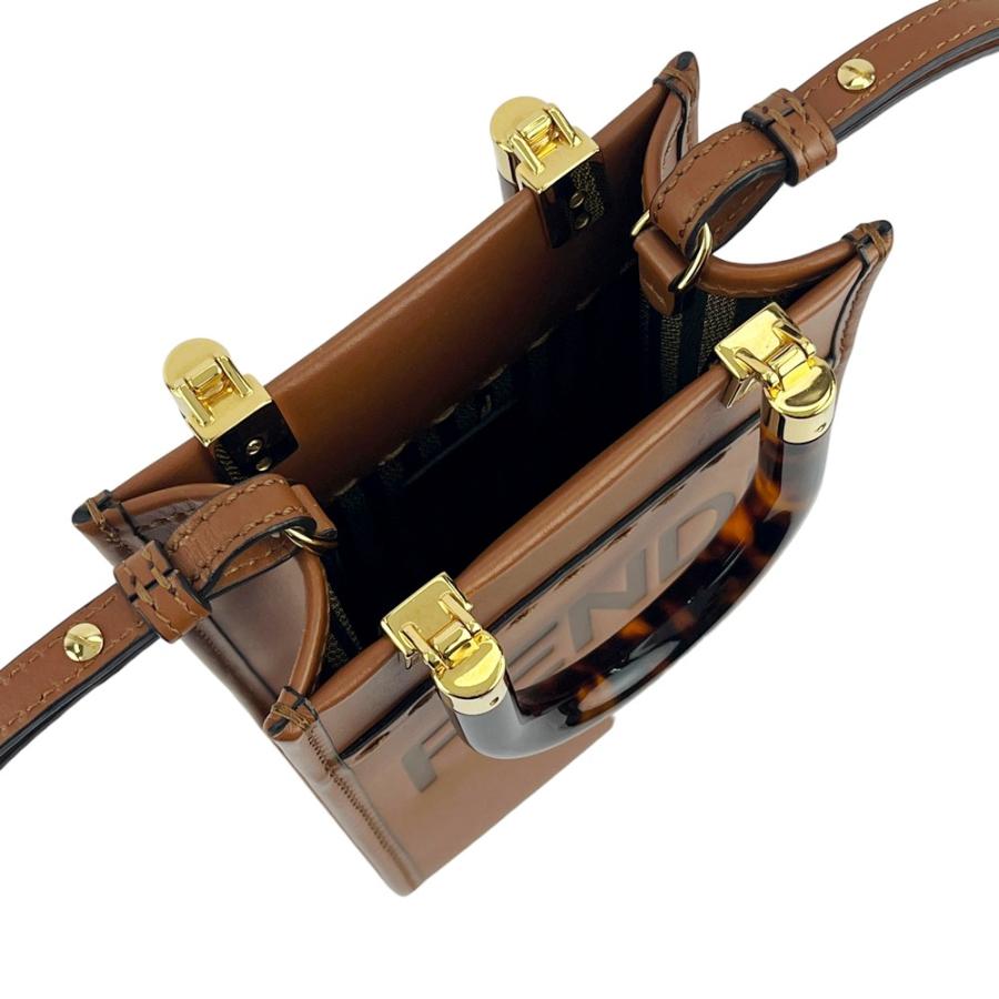 フェンディ ■新同■ サンシャインショッパー ミニ 2WAY ショルダー ハンド バッグ レザー ブラウン 8BS051 箱 【624391】3 |  | 05