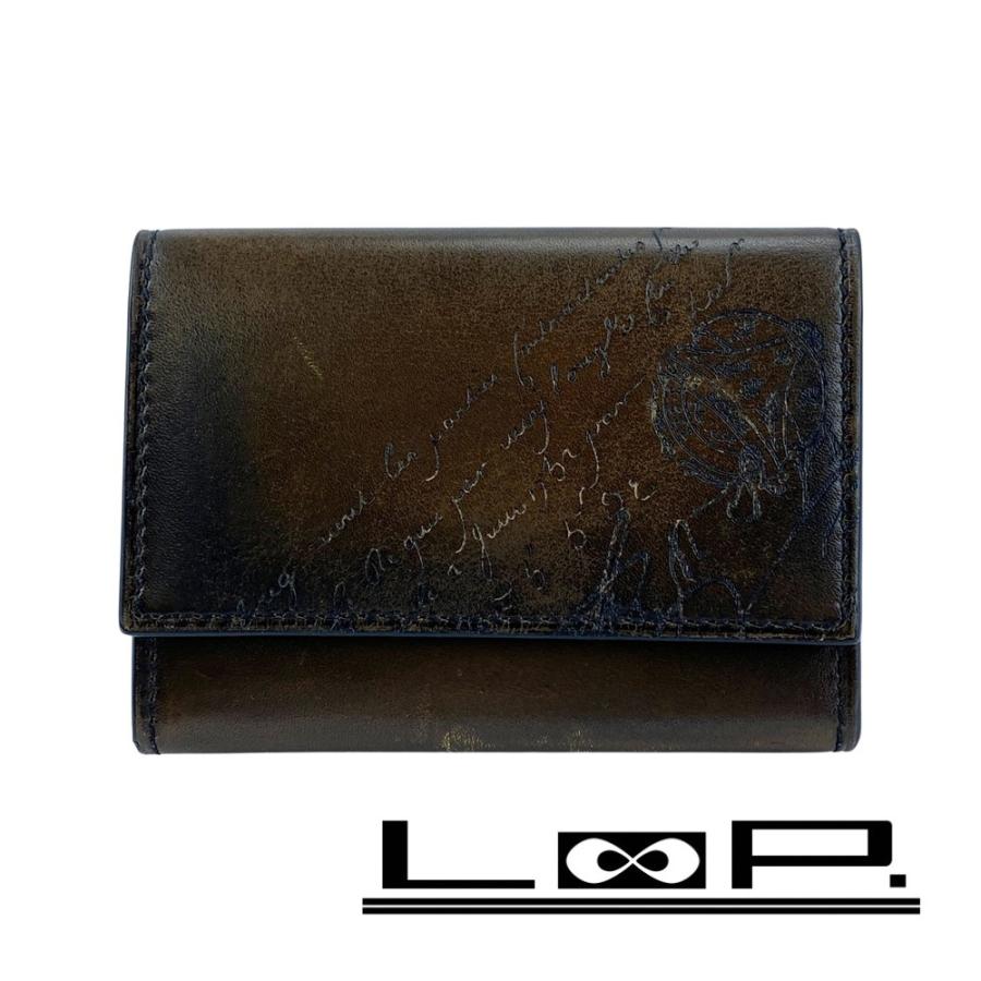 ベルルッティ ■中古■ カリグラフィー 三つ折り 財布 ウォレット コンパクト レザー ブラウン 【632280】11 | 
