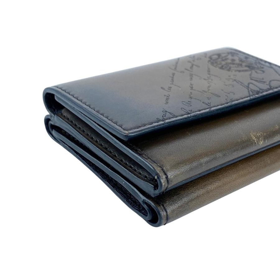 ベルルッティ ■中古■ カリグラフィー 三つ折り 財布 ウォレット コンパクト レザー ブラウン 【632280】11 |  | 03