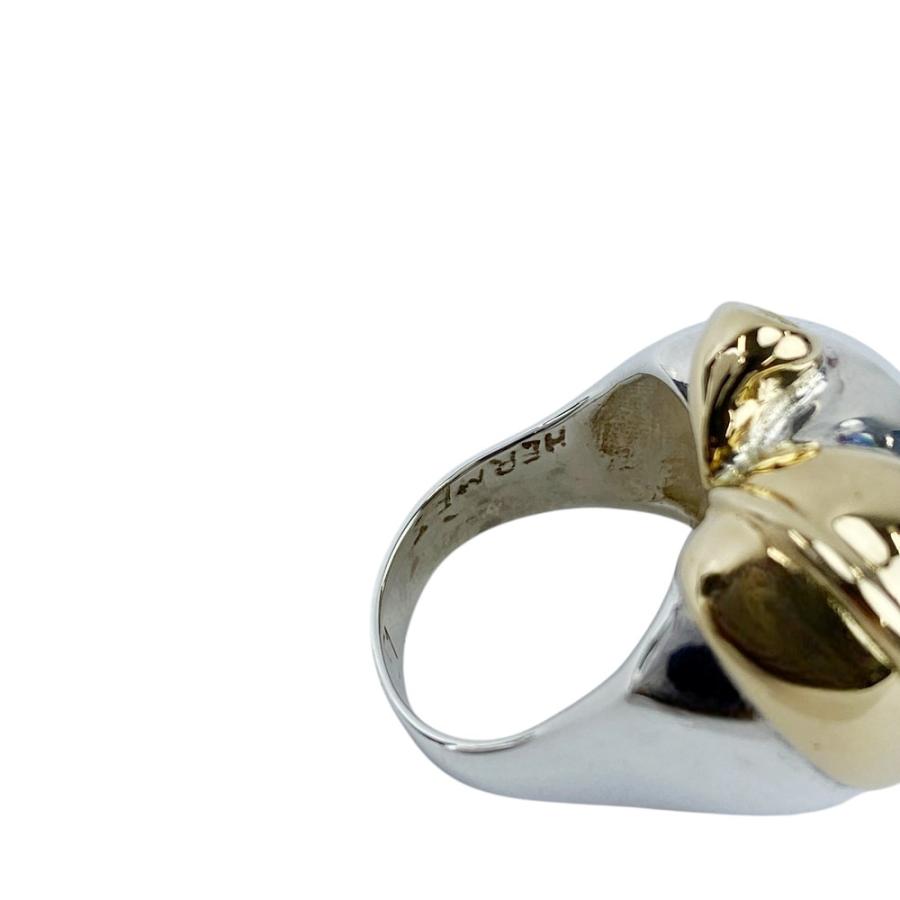 エルメス ■新同■ヴィンテージ■ POMME アップル リング 指輪 アクセサリー りんご コンビ シルバー ゴールド SV925 #51 【632303】11 |  | 06