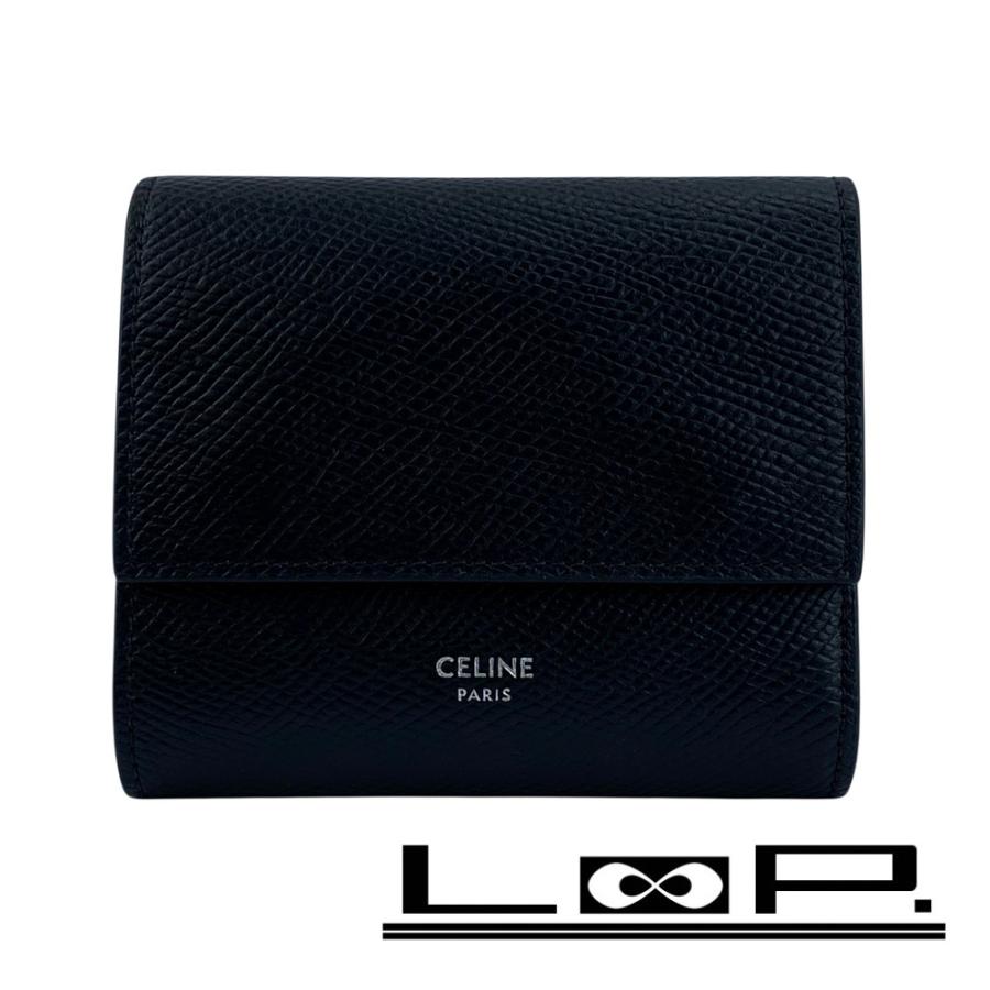 セリーヌ ■中古■ 三つ折り 財布 ウォレット コンパクト レザー ブラック 【634185】11 | 