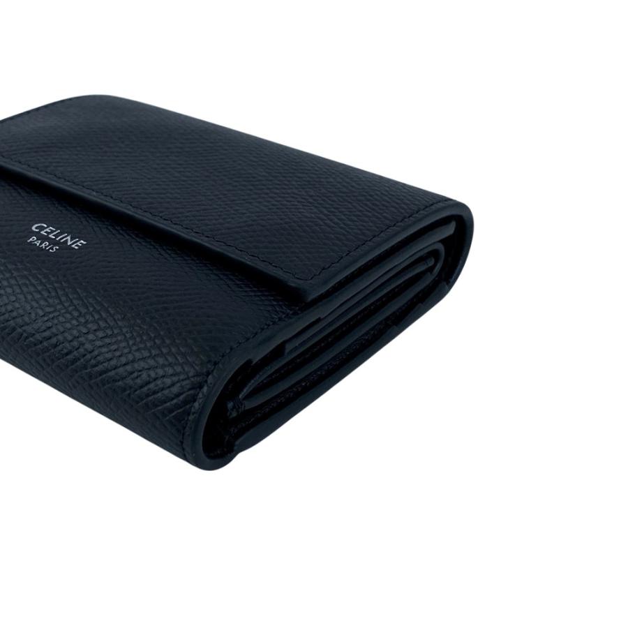 セリーヌ ■中古■ 三つ折り 財布 ウォレット コンパクト レザー ブラック 【634185】11 |  | 02