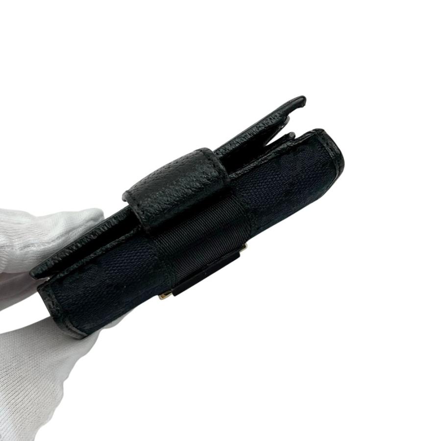 グッチ □中古□ 二つ折り 財布 ウォレット GGキャンバス ブラック