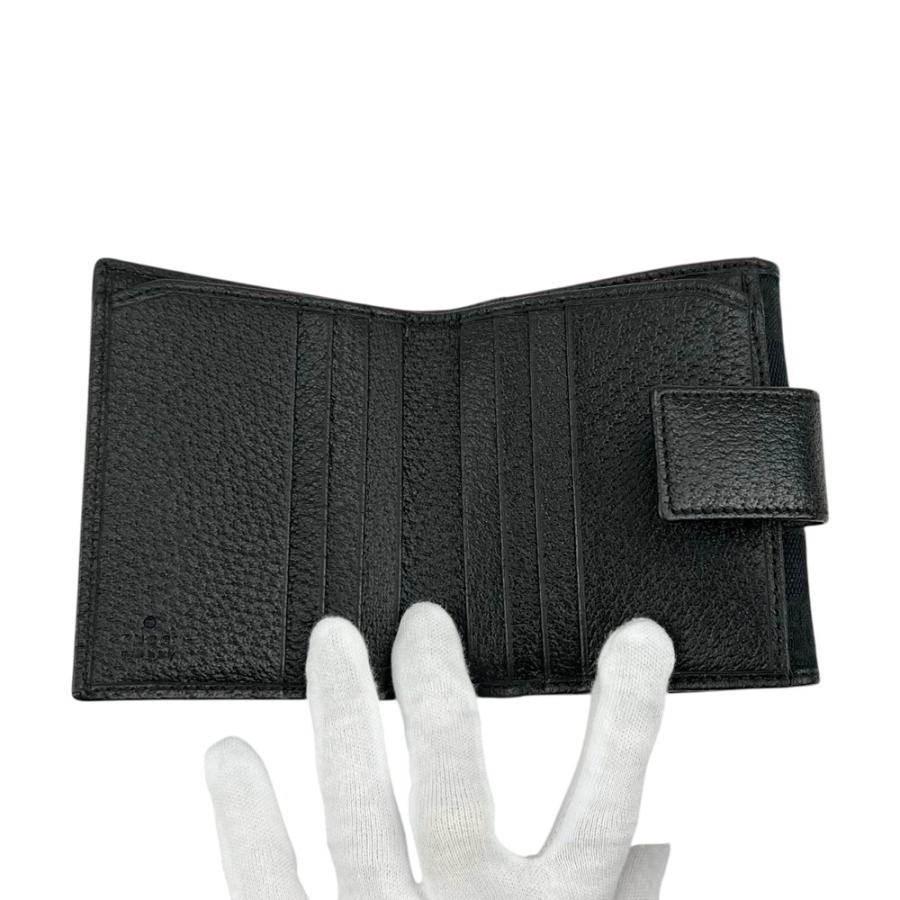 グッチ □中古□ 二つ折り 財布 ウォレット GGキャンバス ブラック