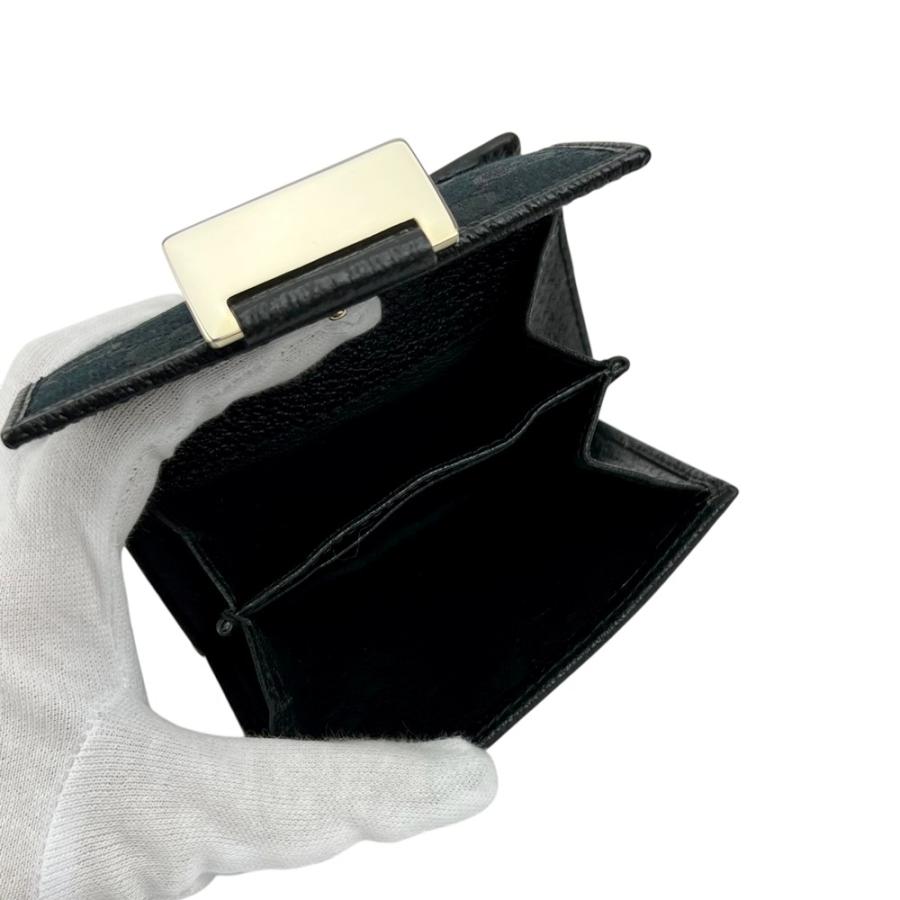 グッチ □中古□ 二つ折り 財布 ウォレット GGキャンバス ブラック