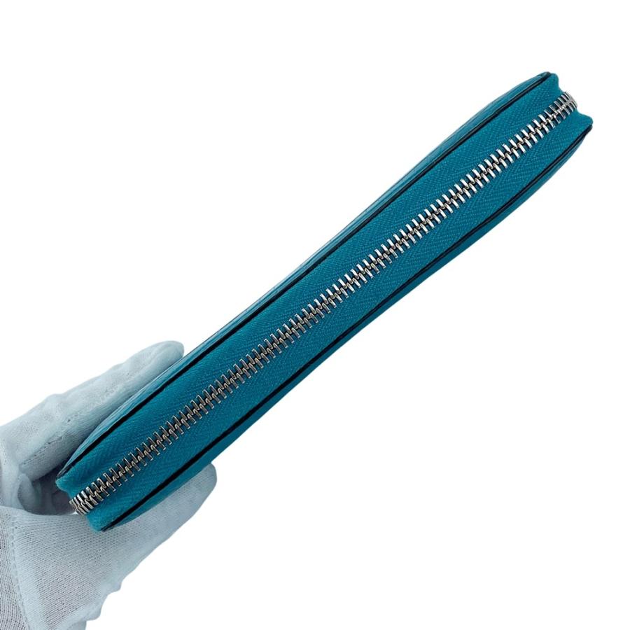 グッチ ■美品■ ラウンドファスナー 長財布 ウォレット ネーム入り クロコダイル ターコイズブルー 【635052】11 |  | 04