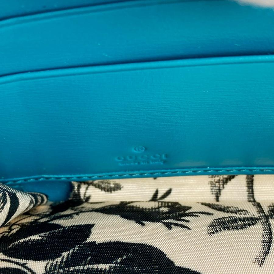 グッチ ■美品■ ラウンドファスナー 長財布 ウォレット ネーム入り クロコダイル ターコイズブルー 【635052】11 |  | 08