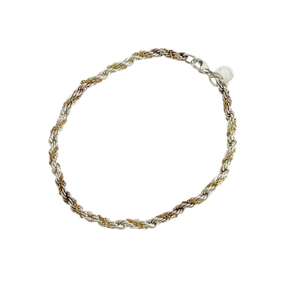 ティファニー ■美品■ ツイストロープ ブレスレット アクセサリー コンビ シルバー ゴールド SV 925 K18 YG 750 6.0g【646805】5 |  | 01