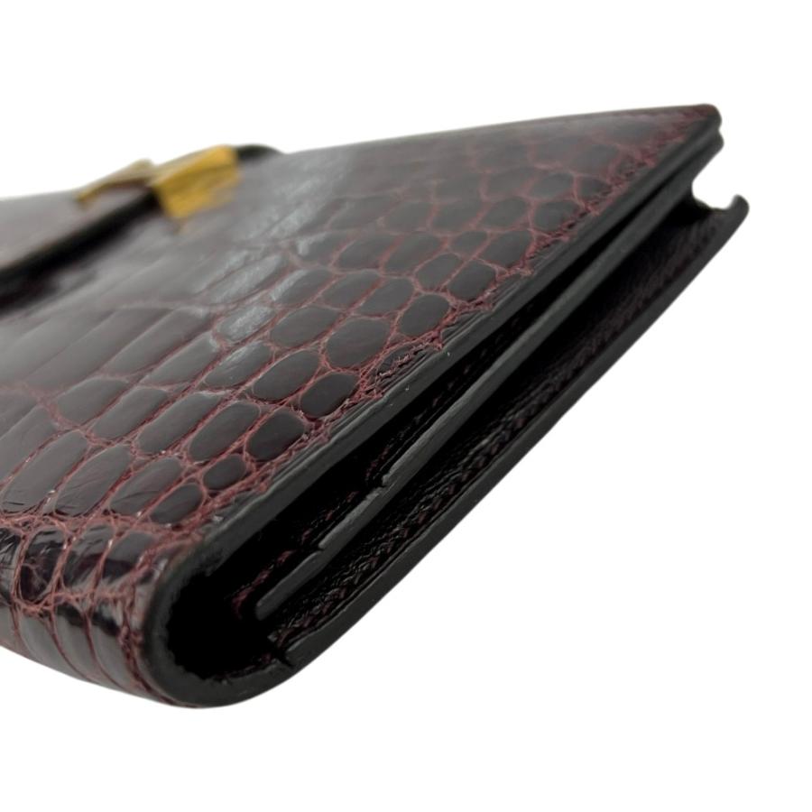 エルメス ■中古■ ベアンスフレ ウォレット 二つ折り 長財布 アリゲーター レッド Z刻 【651830】8 |  | 03