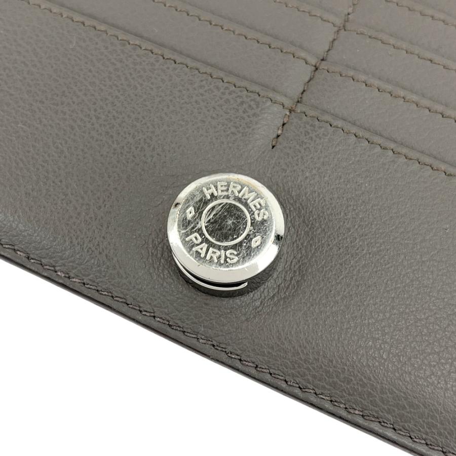 エルメス ■中古■ ドゴン ロング 長財布 ウォレット レザー グレー Z刻 【652363】13 |  | 09