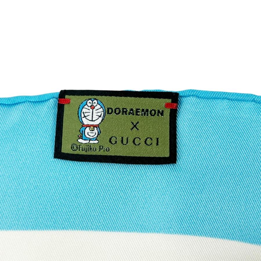 グッチ □中古□ ドラえもん スカーフ ファッション シルク ブルー 箱
