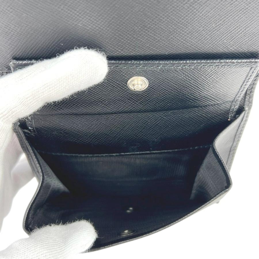 プラダ □美品□ 三つ折り 財布 ウォレット サフィアーノ ブラック
