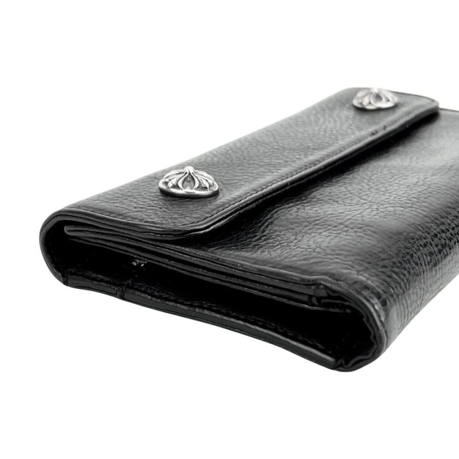 クロムハーツ ■美品■ 三つ折り 財布 ウォレット レザー ブラック【665950】13 |  | 02