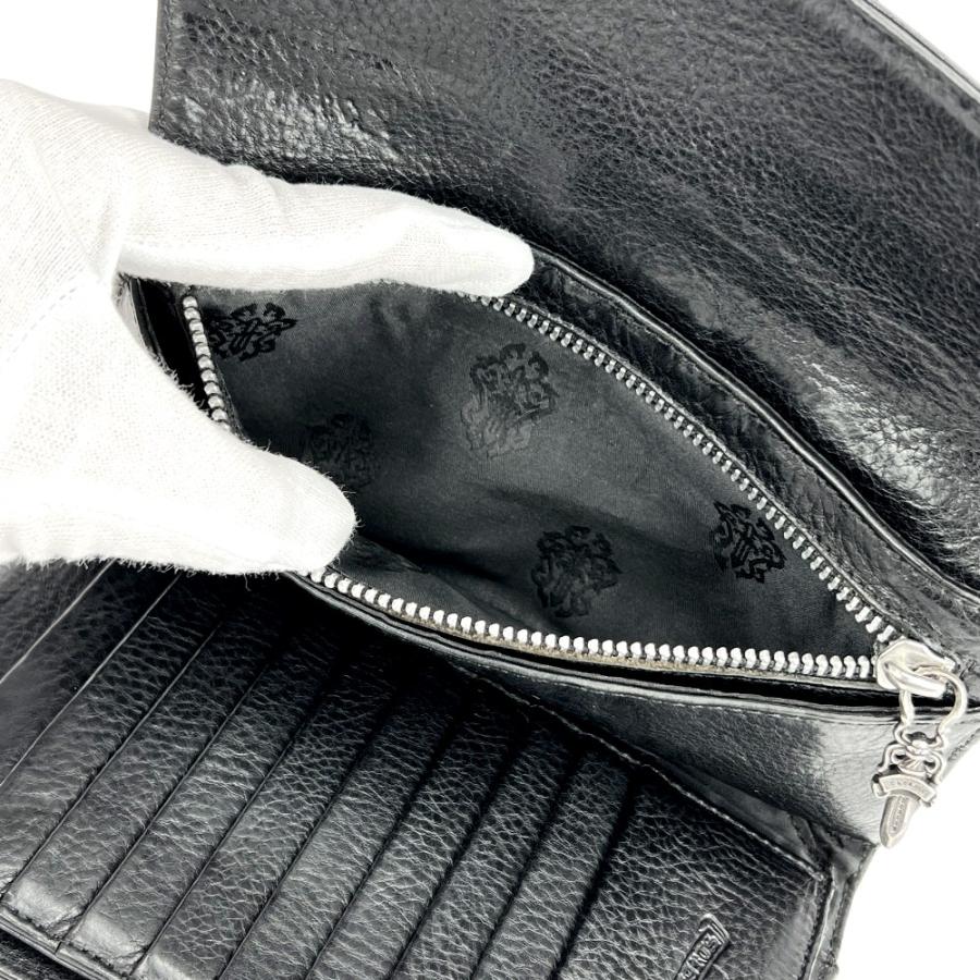 クロムハーツ ■美品■ 三つ折り 財布 ウォレット レザー ブラック【665950】13 |  | 08