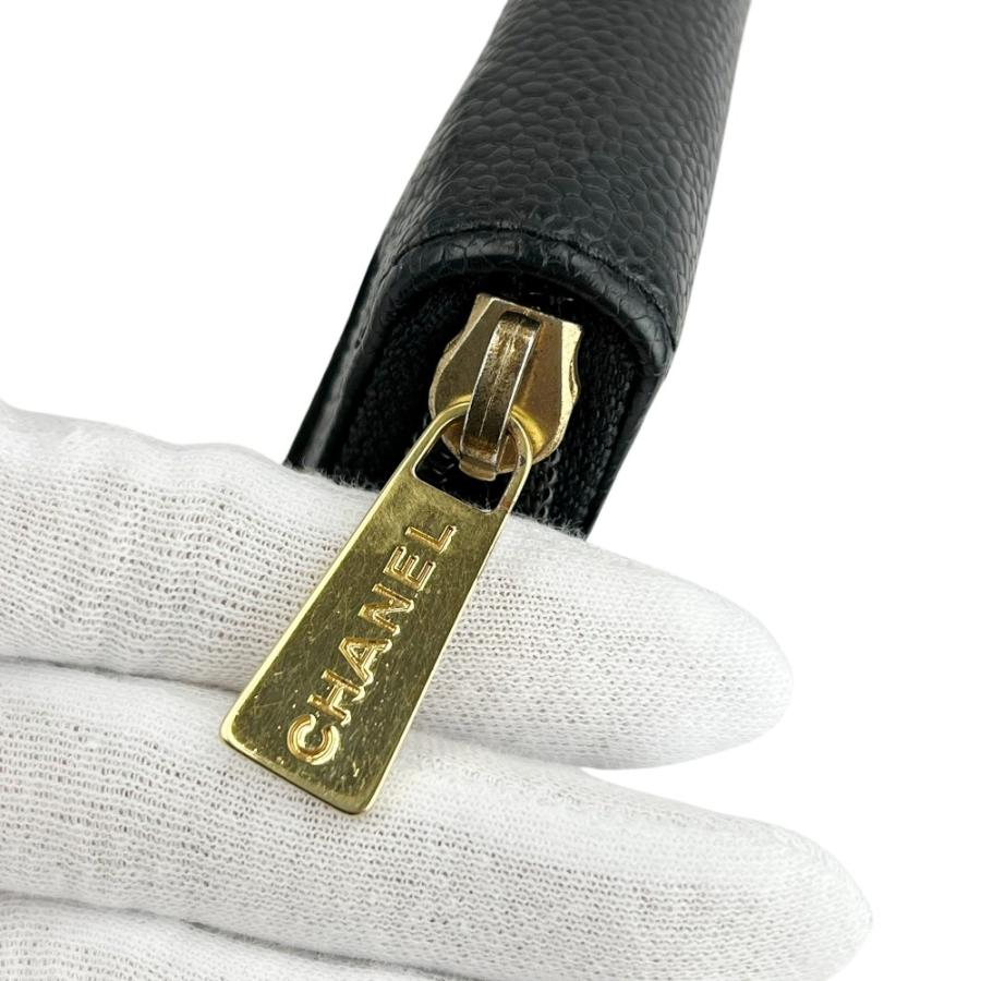 シャネル ■美品■ ラウンドファスナー 長財布 ウォレット キャビアスキン ブラック 箱【666193】13 |  | 06