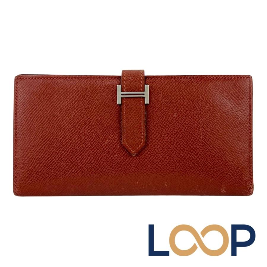 We C様　HERMES　エルメス　ベアン　長財布　赤 エルメス □中古□ ベアンスフレ 長財布 ウォレット エプソン SS