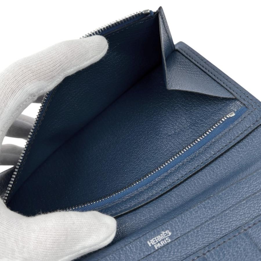エルメス ■中古■ ベアン クラシック 長財布 二つ折り ウォレット シェーブル ブルー □J刻 【672415】8 |  | 07