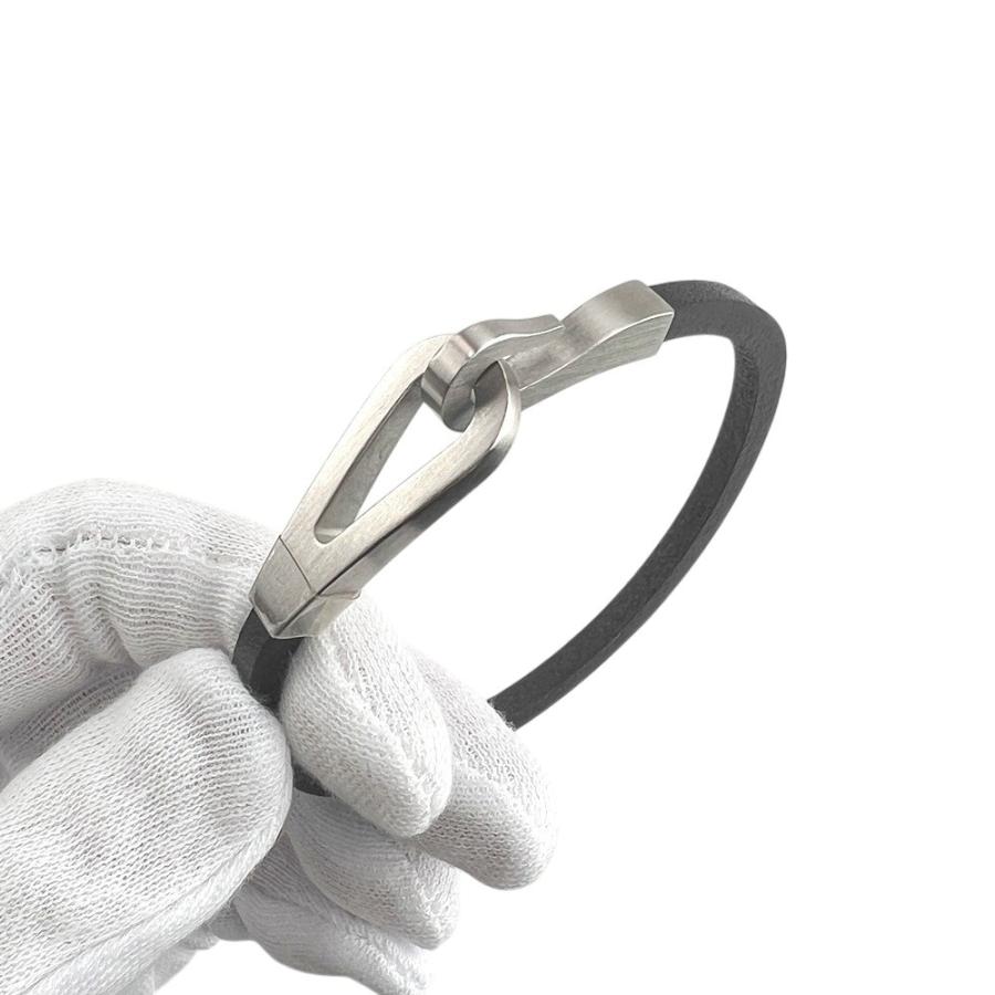 エルメス ■未使用■ ジャンボ ジェット ブレスレット レザー SS シルバー ブラック 箱 【672514】1 |  | 05