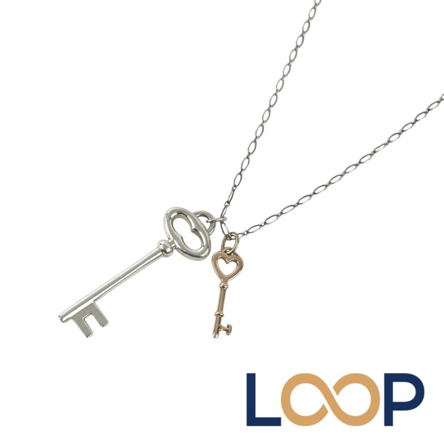 ティファニー ■美品■ ハート キー ネックレス アクセサリー コンビ 鍵 SV925 PG750 シルバー ピンクゴールド 13.0ｇ 【672644】8 | 