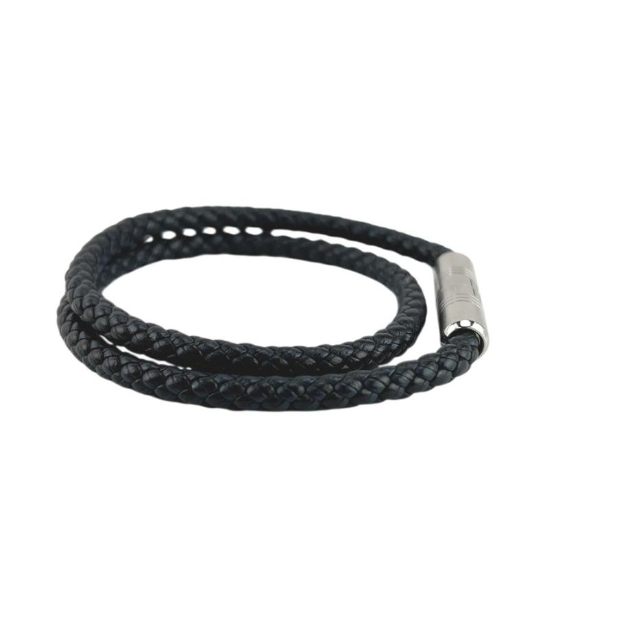エルメス ■未使用■ ゴリアテ ダブル ブレスレット アクセサリー レザー SS ネイビー シルバー 箱 【673139】1 |  | 03